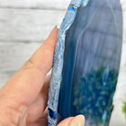 Brazilian Blue Agate Slice on a Metal Stand, 11.5" Tall #5055-0134 - Brazil GemsBrazil GemsBrazilian Blue Agate Slice on a Metal Stand, 11.5" Tall #5055-0134Slices on Fixed Bases5055-0134