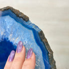 Brazilian Blue Agate Slice on a Metal Stand, 12.3" Tall #5055 - 0146 - Brazil GemsBrazil GemsBrazilian Blue Agate Slice on a Metal Stand, 12.3" Tall #5055 - 0146Slices on Fixed Bases5055 - 0146