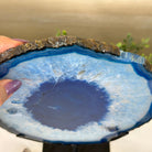 Brazilian Blue Agate Slice on a Metal Stand, 12.3" Tall #5055 - 0146 - Brazil GemsBrazil GemsBrazilian Blue Agate Slice on a Metal Stand, 12.3" Tall #5055 - 0146Slices on Fixed Bases5055 - 0146