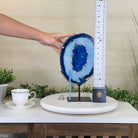 Brazilian Blue Agate Slice on a Metal Stand, 13" Tall #5055 - 0154 - Brazil GemsBrazil GemsBrazilian Blue Agate Slice on a Metal Stand, 13" Tall #5055 - 0154Slices on Fixed Bases5055 - 0154