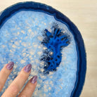 Brazilian Blue Agate Slice on a Metal Stand, 13.2" Tall #5055 - 0151 - Brazil GemsBrazil GemsBrazilian Blue Agate Slice on a Metal Stand, 13.2" Tall #5055 - 0151Slices on Fixed Bases5055 - 0151