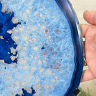 Brazilian Blue Agate Slice on a Metal Stand, 13.2" Tall #5055 - 0151 - Brazil GemsBrazil GemsBrazilian Blue Agate Slice on a Metal Stand, 13.2" Tall #5055 - 0151Slices on Fixed Bases5055 - 0151