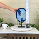 Brazilian Blue Agate Slice on a Metal Stand, 13.2" Tall #5055 - 0151 - Brazil GemsBrazil GemsBrazilian Blue Agate Slice on a Metal Stand, 13.2" Tall #5055 - 0151Slices on Fixed Bases5055 - 0151