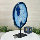 Brazilian Blue Agate Slice on a Metal Stand, 13.2" Tall #5055 - 0151 - Brazil GemsBrazil GemsBrazilian Blue Agate Slice on a Metal Stand, 13.2" Tall #5055 - 0151Slices on Fixed Bases5055 - 0151
