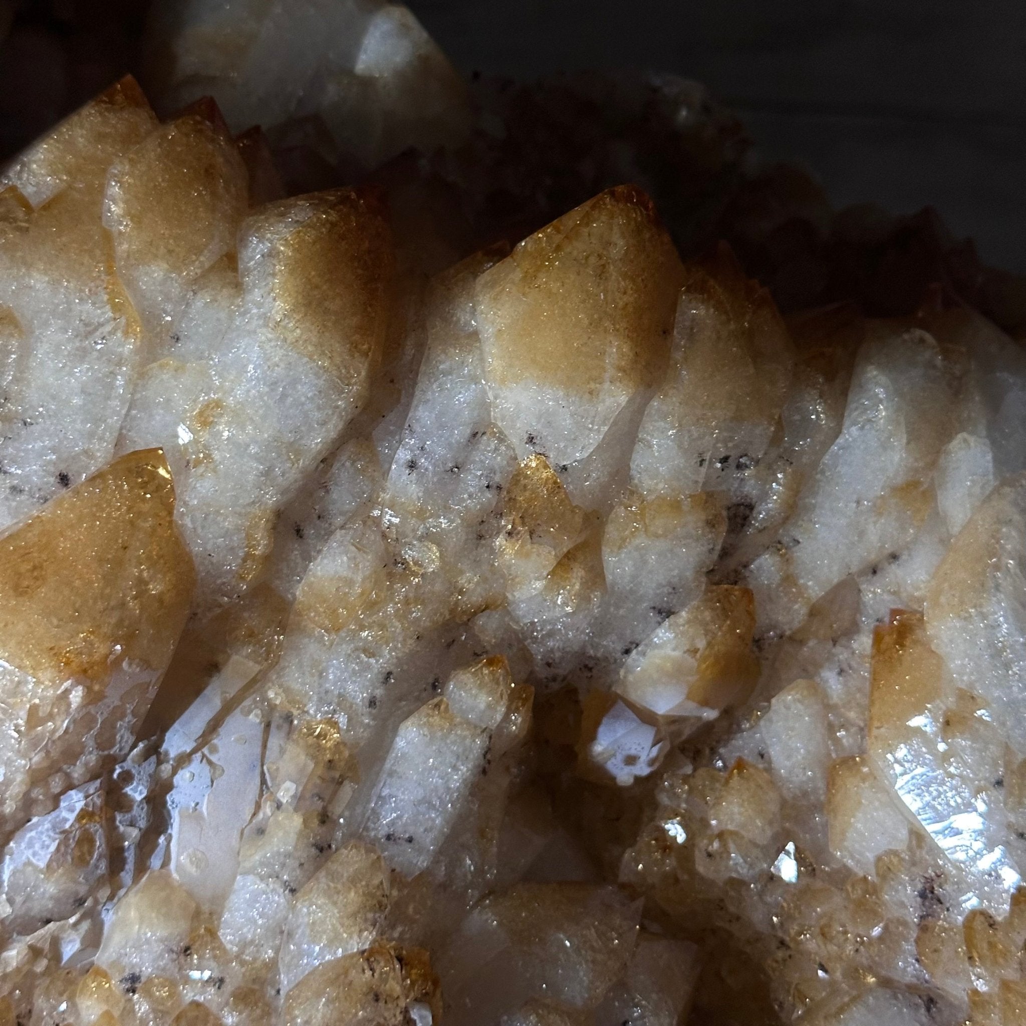 Brazilian Citrine Cluster on a Metal Stand, 37.5 lbs & 20.8" Tall #5496 - 0061 - Brazil GemsBrazil GemsBrazilian Citrine Cluster on a Metal Stand, 37.5 lbs & 20.8" Tall #5496 - 0061Clusters on Fixed Bases5496 - 0061