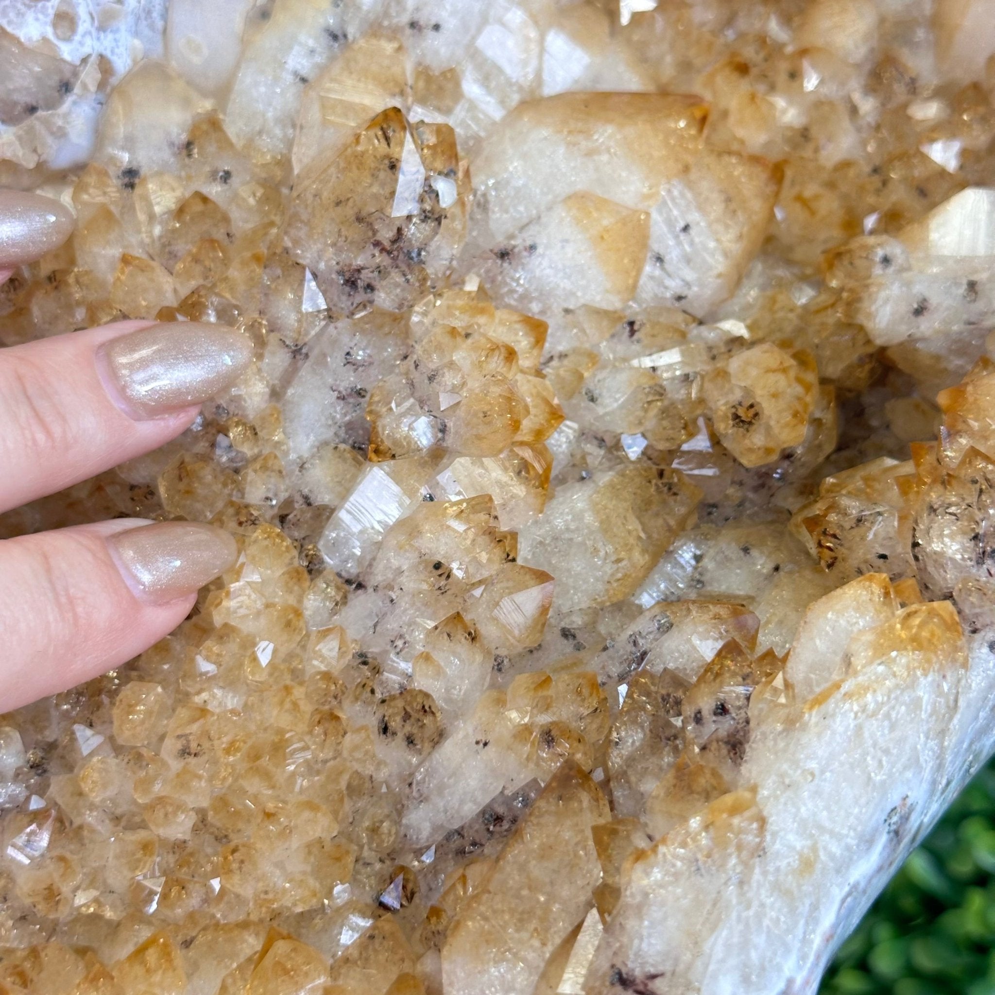 Brazilian Citrine Cluster on a Metal Stand, 37.5 lbs & 20.8" Tall #5496 - 0061 - Brazil GemsBrazil GemsBrazilian Citrine Cluster on a Metal Stand, 37.5 lbs & 20.8" Tall #5496 - 0061Clusters on Fixed Bases5496 - 0061