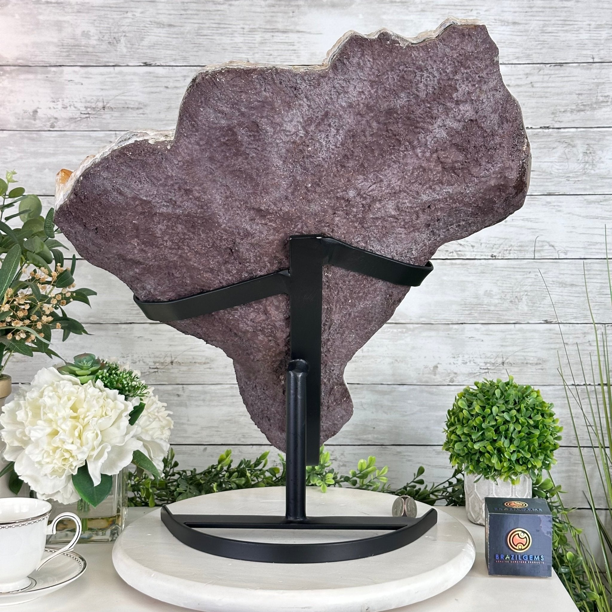 Brazilian Citrine Cluster on a Metal Stand, 37.5 lbs & 20.8" Tall #5496 - 0061 - Brazil GemsBrazil GemsBrazilian Citrine Cluster on a Metal Stand, 37.5 lbs & 20.8" Tall #5496 - 0061Clusters on Fixed Bases5496 - 0061