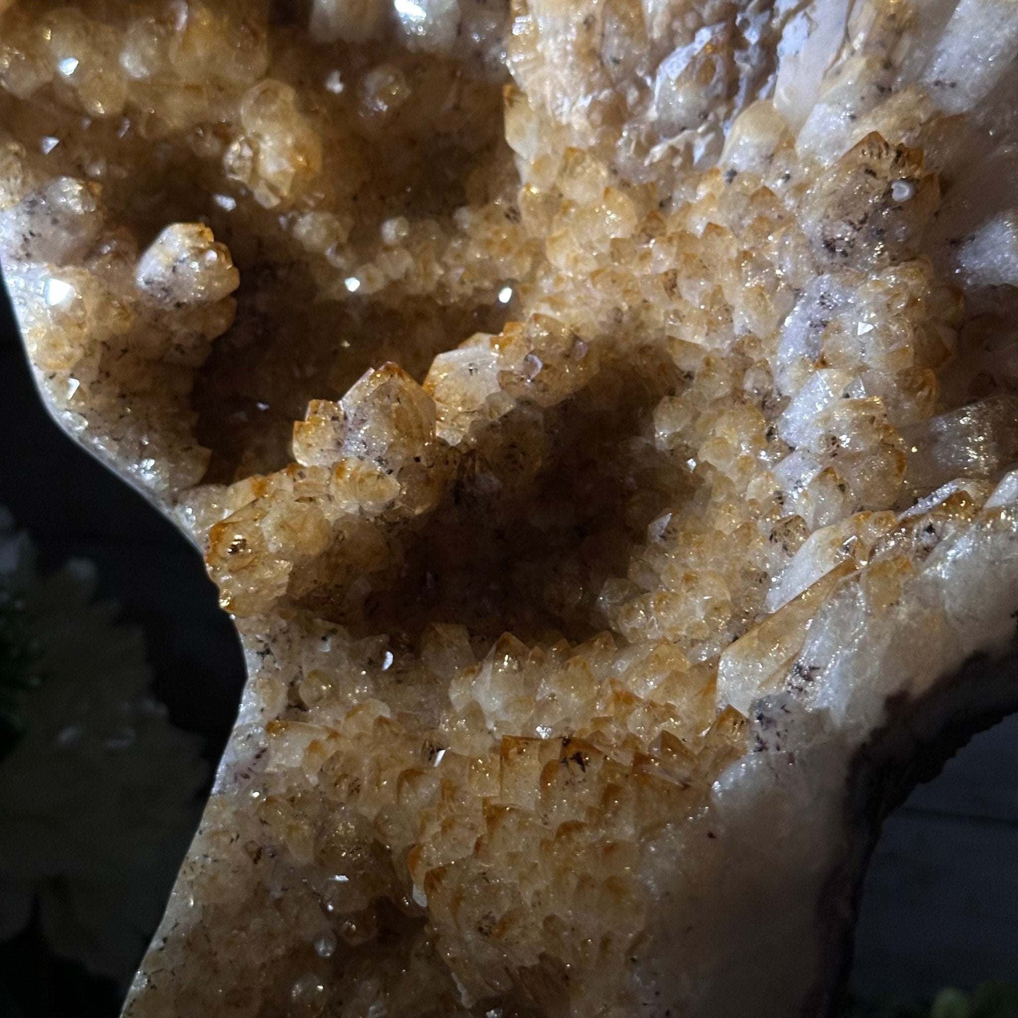 Brazilian Citrine Cluster on a Metal Stand, 37.5 lbs & 20.8" Tall #5496 - 0061 - Brazil GemsBrazil GemsBrazilian Citrine Cluster on a Metal Stand, 37.5 lbs & 20.8" Tall #5496 - 0061Clusters on Fixed Bases5496 - 0061