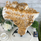 Brazilian Citrine Cluster on a Metal Stand, 37.5 lbs & 20.8" Tall #5496 - 0061 - Brazil GemsBrazil GemsBrazilian Citrine Cluster on a Metal Stand, 37.5 lbs & 20.8" Tall #5496 - 0061Clusters on Fixed Bases5496 - 0061