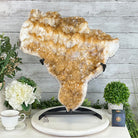 Brazilian Citrine Cluster on a Metal Stand, 37.5 lbs & 20.8" Tall #5496 - 0061 - Brazil GemsBrazil GemsBrazilian Citrine Cluster on a Metal Stand, 37.5 lbs & 20.8" Tall #5496 - 0061Clusters on Fixed Bases5496 - 0061