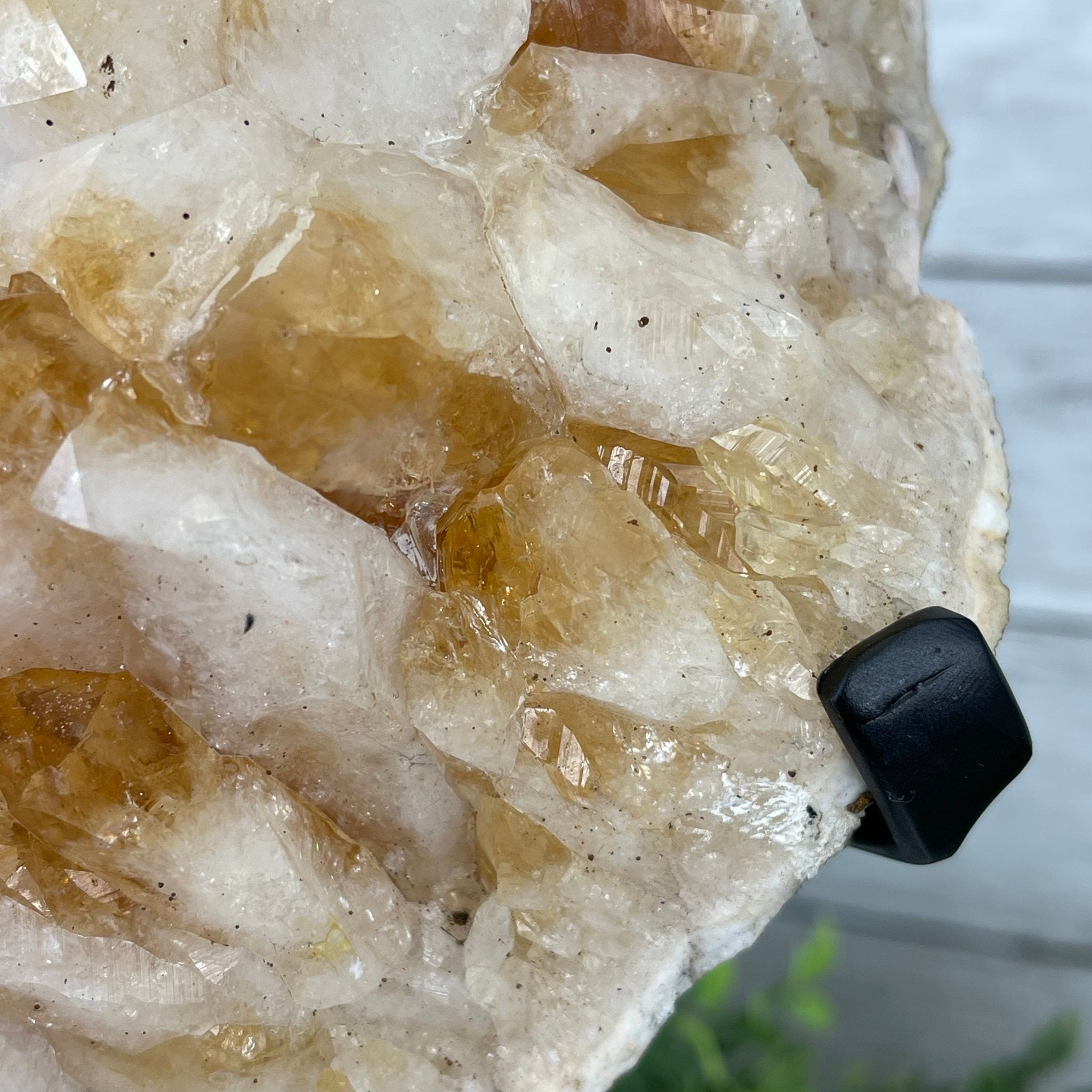 Brazilian Citrine Crystal Cluster, metal base, 14.1 lbs & 12.5" Tall Model #5496-0038 by Brazil Gems - Brazil GemsBrazil GemsBrazilian Citrine Crystal Cluster, metal base, 14.1 lbs & 12.5" Tall Model #5496-0038 by Brazil GemsClusters on Fixed Bases5496-0038