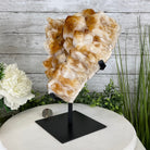 Brazilian Citrine Crystal Cluster, metal base, 14.1 lbs & 12.5" Tall Model #5496-0038 by Brazil Gems - Brazil GemsBrazil GemsBrazilian Citrine Crystal Cluster, metal base, 14.1 lbs & 12.5" Tall Model #5496-0038 by Brazil GemsClusters on Fixed Bases5496-0038