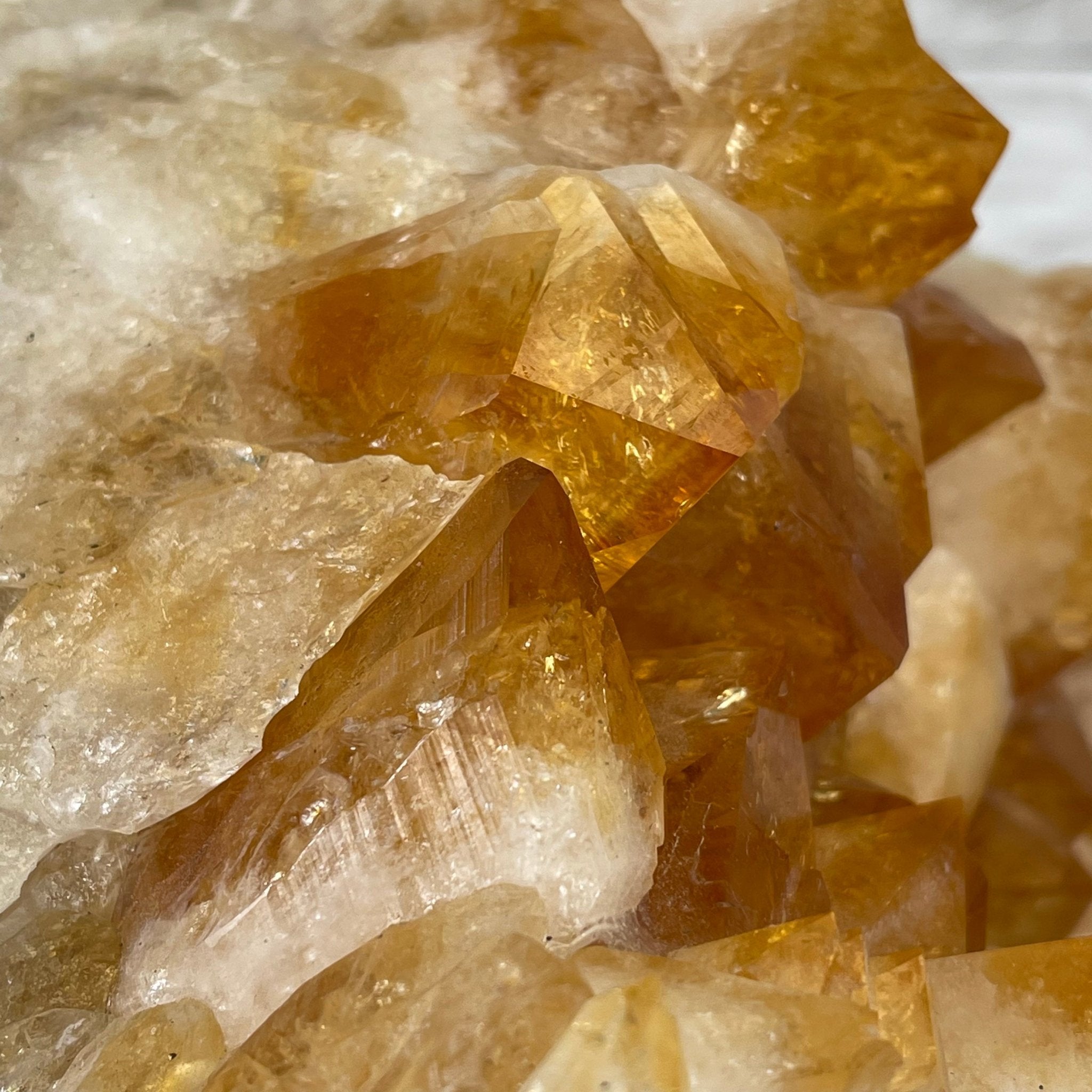 Brazilian Citrine Crystal Cluster, metal base, 14.6 lbs & 11.5" Tall Model #5496-0039 by Brazil Gems - Brazil GemsBrazil GemsBrazilian Citrine Crystal Cluster, metal base, 14.6 lbs & 11.5" Tall Model #5496-0039 by Brazil GemsClusters on Fixed Bases5496-0039