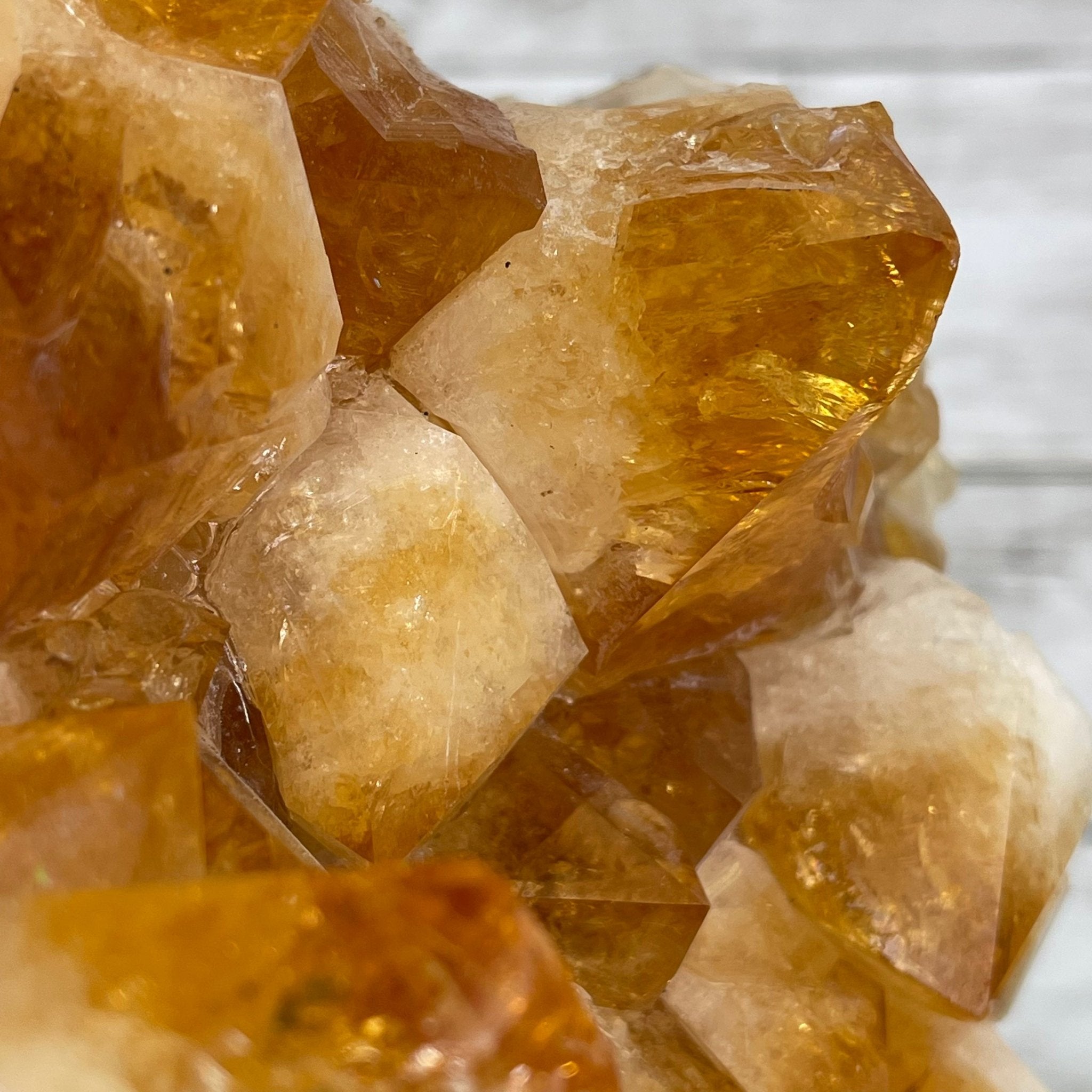 Brazilian Citrine Crystal Cluster, metal base, 14.6 lbs & 11.5" Tall Model #5496-0039 by Brazil Gems - Brazil GemsBrazil GemsBrazilian Citrine Crystal Cluster, metal base, 14.6 lbs & 11.5" Tall Model #5496-0039 by Brazil GemsClusters on Fixed Bases5496-0039