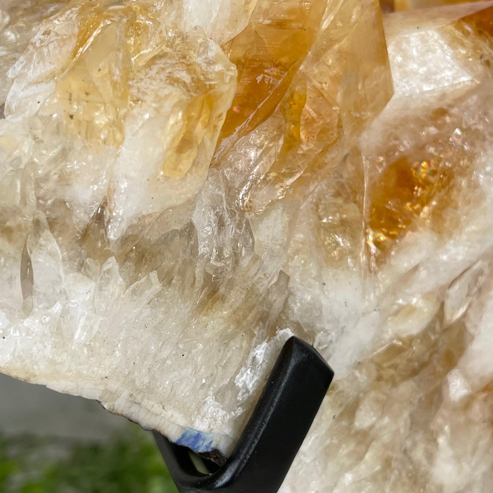 Brazilian Citrine Crystal Cluster, metal base, 14.6 lbs & 11.5" Tall Model #5496-0039 by Brazil Gems - Brazil GemsBrazil GemsBrazilian Citrine Crystal Cluster, metal base, 14.6 lbs & 11.5" Tall Model #5496-0039 by Brazil GemsClusters on Fixed Bases5496-0039