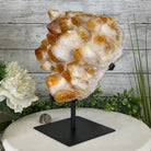 Brazilian Citrine Crystal Cluster, metal base, 17.4 lbs & 12" Tall Model #5496-0045 by Brazil Gems - Brazil GemsBrazil GemsBrazilian Citrine Crystal Cluster, metal base, 17.4 lbs & 12" Tall Model #5496-0045 by Brazil GemsClusters on Fixed Bases5496-0045