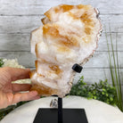 Brazilian Citrine Crystal Cluster, metal base, 17.4 lbs & 12" Tall Model #5496-0045 by Brazil Gems - Brazil GemsBrazil GemsBrazilian Citrine Crystal Cluster, metal base, 17.4 lbs & 12" Tall Model #5496-0045 by Brazil GemsClusters on Fixed Bases5496-0045