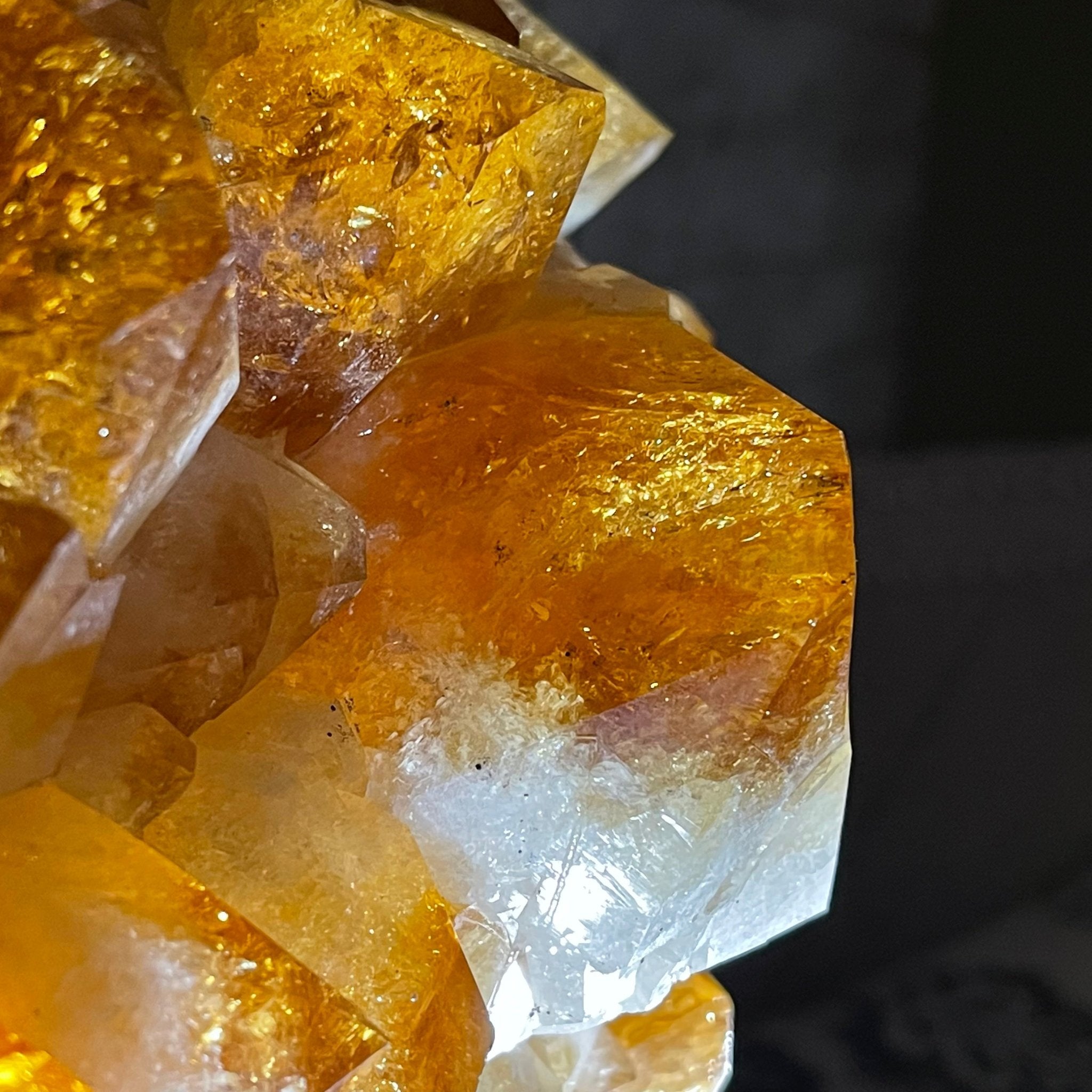 Brazilian Citrine Crystal Cluster, metal base, 17.4 lbs & 12" Tall Model #5496-0045 by Brazil Gems - Brazil GemsBrazil GemsBrazilian Citrine Crystal Cluster, metal base, 17.4 lbs & 12" Tall Model #5496-0045 by Brazil GemsClusters on Fixed Bases5496-0045