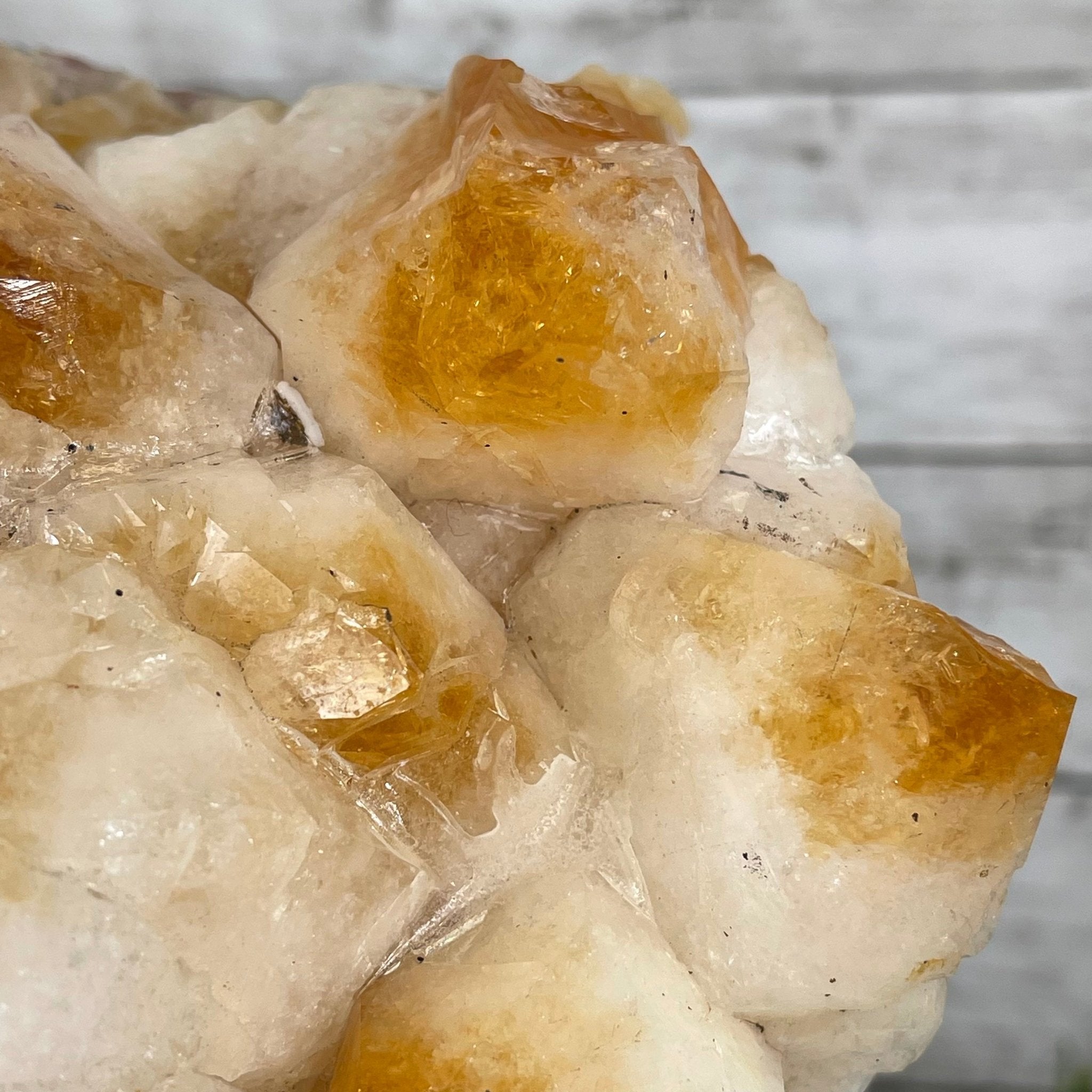 Brazilian Citrine Crystal Cluster, metal base, 17.4 lbs & 12" Tall Model #5496-0045 by Brazil Gems - Brazil GemsBrazil GemsBrazilian Citrine Crystal Cluster, metal base, 17.4 lbs & 12" Tall Model #5496-0045 by Brazil GemsClusters on Fixed Bases5496-0045