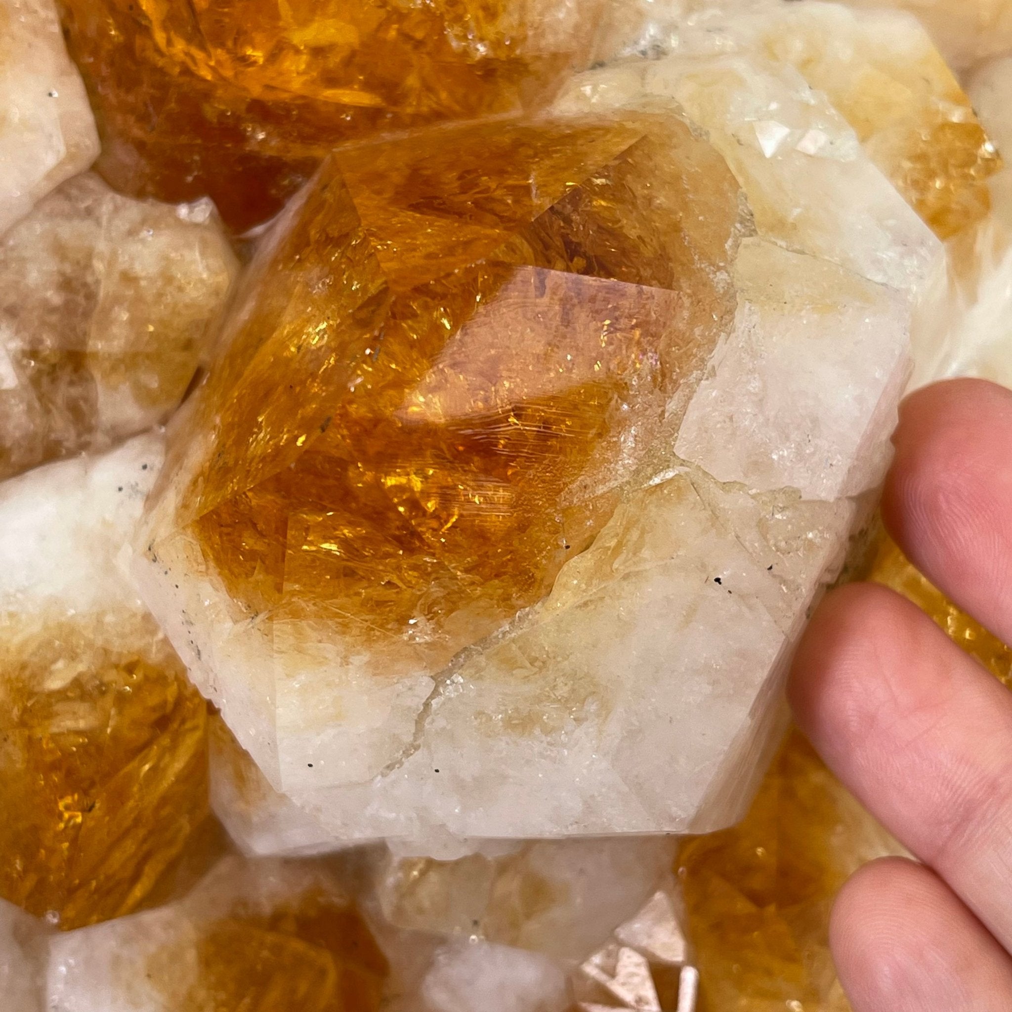 Brazilian Citrine Crystal Cluster, metal base, 17.4 lbs & 12" Tall Model #5496-0045 by Brazil Gems - Brazil GemsBrazil GemsBrazilian Citrine Crystal Cluster, metal base, 17.4 lbs & 12" Tall Model #5496-0045 by Brazil GemsClusters on Fixed Bases5496-0045