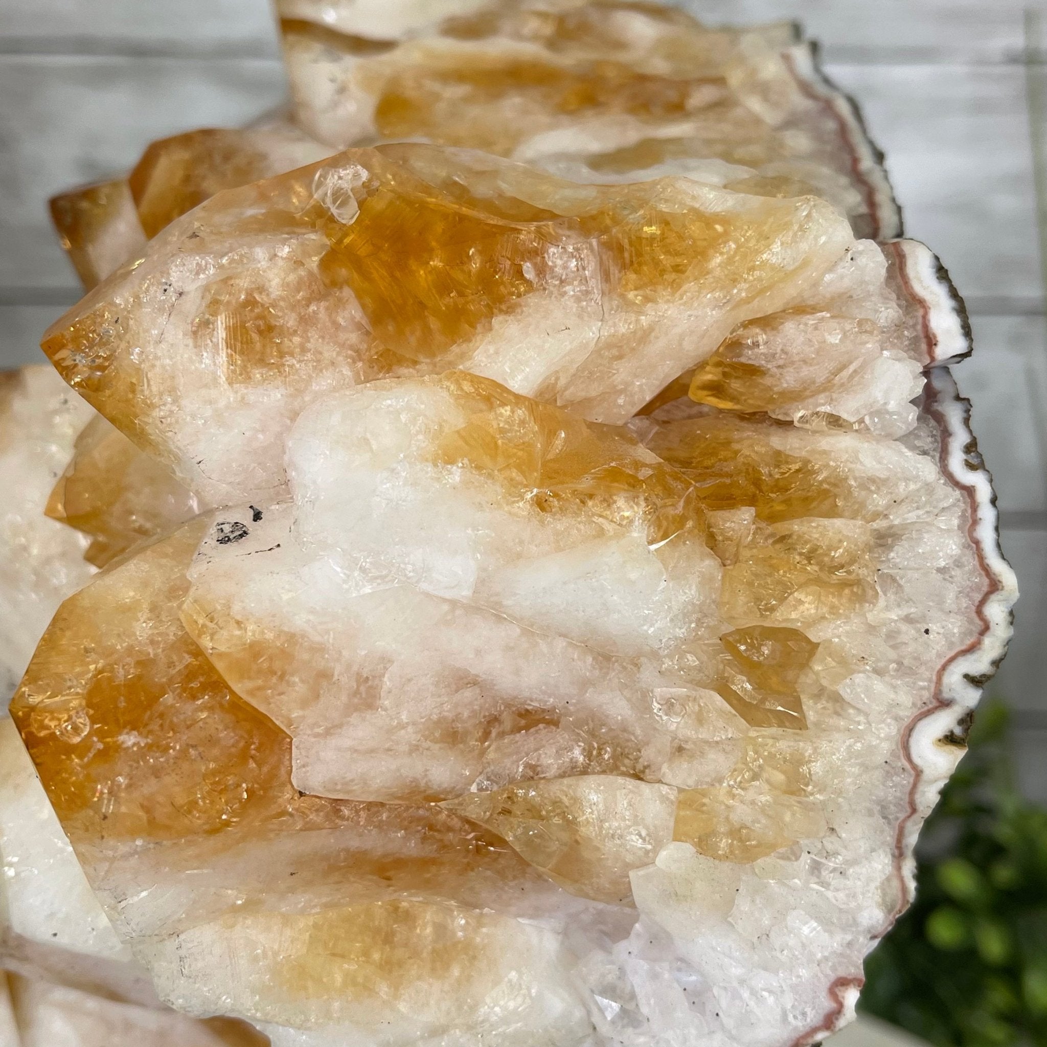 Brazilian Citrine Crystal Cluster, metal base, 17.4 lbs & 12" Tall Model #5496-0045 by Brazil Gems - Brazil GemsBrazil GemsBrazilian Citrine Crystal Cluster, metal base, 17.4 lbs & 12" Tall Model #5496-0045 by Brazil GemsClusters on Fixed Bases5496-0045