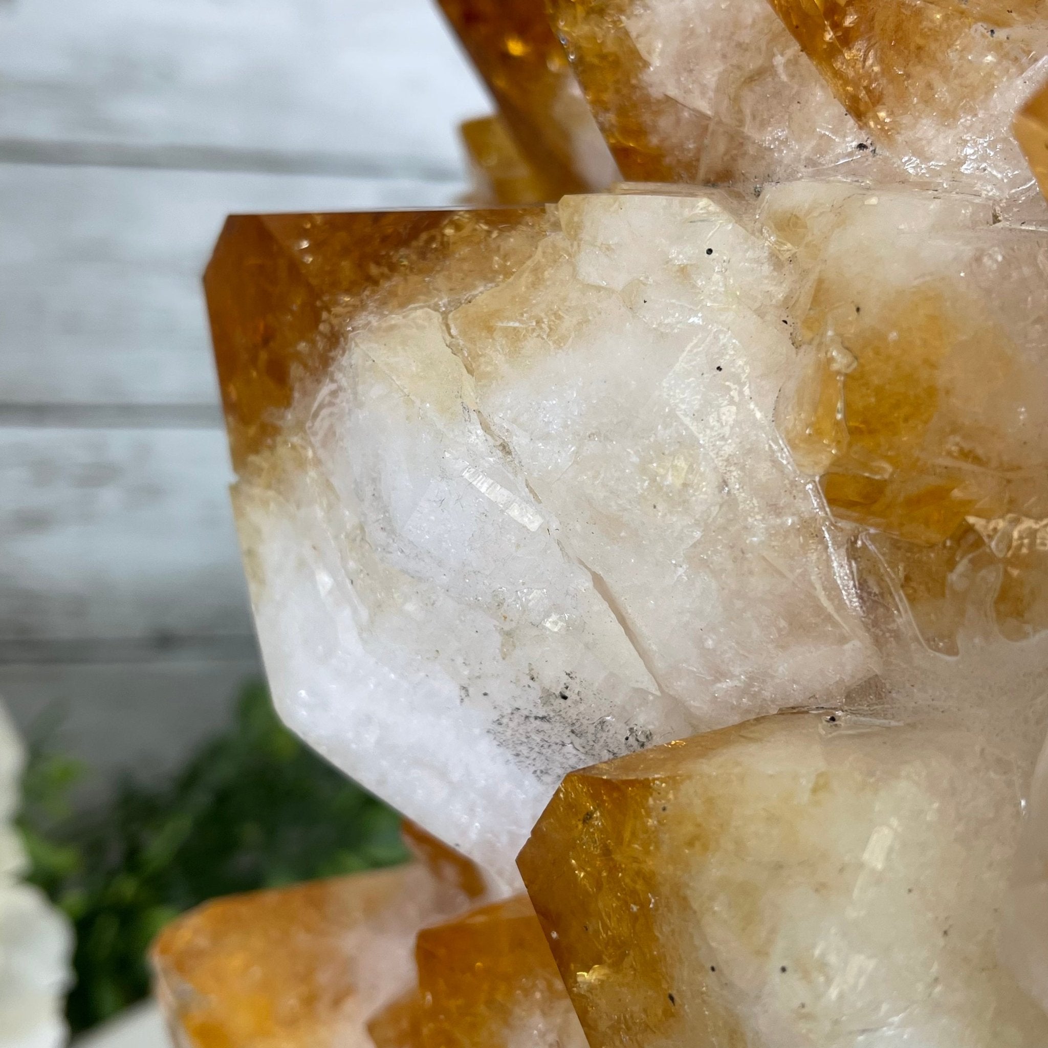 Brazilian Citrine Crystal Cluster, metal base, 17.4 lbs & 12" Tall Model #5496-0045 by Brazil Gems - Brazil GemsBrazil GemsBrazilian Citrine Crystal Cluster, metal base, 17.4 lbs & 12" Tall Model #5496-0045 by Brazil GemsClusters on Fixed Bases5496-0045