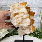 Brazilian Citrine Crystal Cluster, metal base, 17.4 lbs & 12" Tall Model #5496-0045 by Brazil Gems - Brazil GemsBrazil GemsBrazilian Citrine Crystal Cluster, metal base, 17.4 lbs & 12" Tall Model #5496-0045 by Brazil GemsClusters on Fixed Bases5496-0045