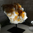 Brazilian Citrine Crystal Cluster, metal base, 21.6 lbs & 10.8" Tall Model #5496-0048 by Brazil Gems - Brazil GemsBrazil GemsBrazilian Citrine Crystal Cluster, metal base, 21.6 lbs & 10.8" Tall Model #5496-0048 by Brazil GemsClusters on Fixed Bases5496-0048