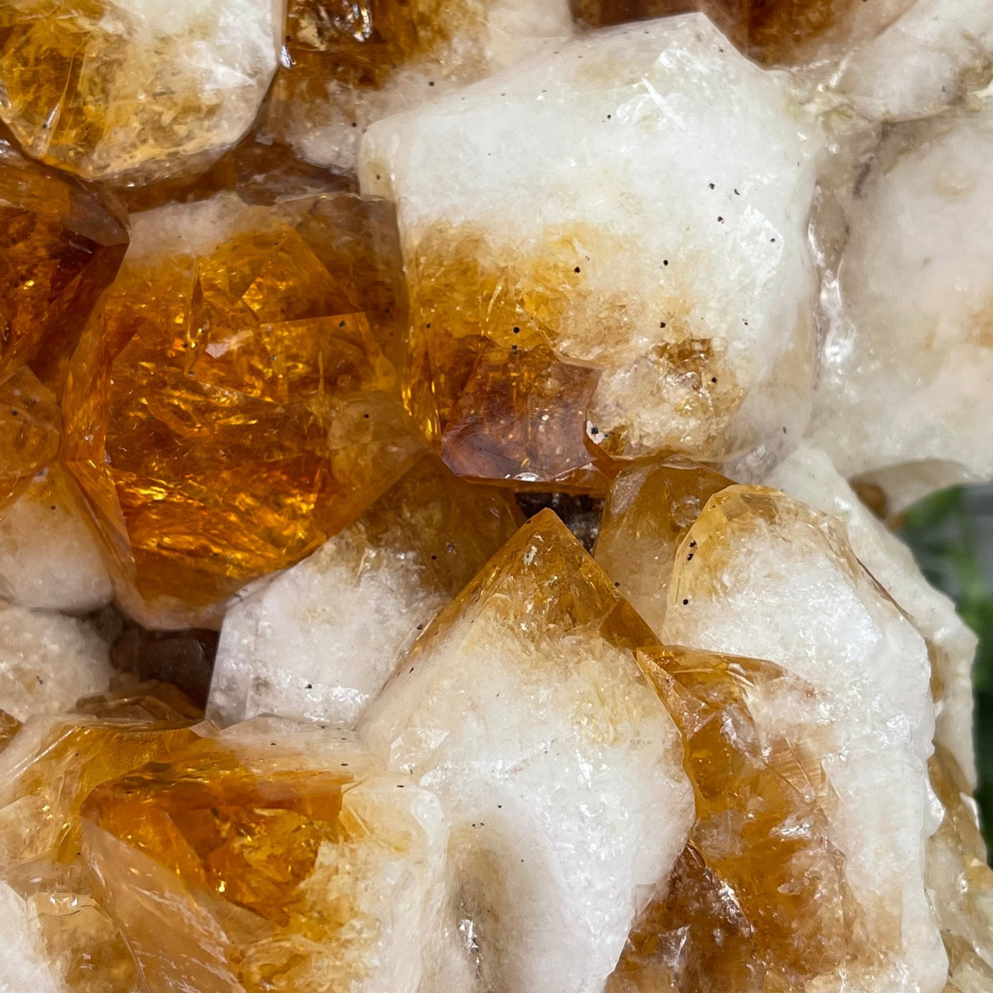 Brazilian Citrine Crystal Cluster, metal base, 21.6 lbs & 10.8" Tall Model #5496-0048 by Brazil Gems - Brazil GemsBrazil GemsBrazilian Citrine Crystal Cluster, metal base, 21.6 lbs & 10.8" Tall Model #5496-0048 by Brazil GemsClusters on Fixed Bases5496-0048