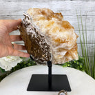 Brazilian Citrine Crystal Cluster, metal base, 21.6 lbs & 10.8" Tall Model #5496-0048 by Brazil Gems - Brazil GemsBrazil GemsBrazilian Citrine Crystal Cluster, metal base, 21.6 lbs & 10.8" Tall Model #5496-0048 by Brazil GemsClusters on Fixed Bases5496-0048