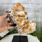 Brazilian Citrine Crystal Cluster, metal base, 21.8 lbs & 13" Tall Model #5496-0049 by Brazil Gems - Brazil GemsBrazil GemsBrazilian Citrine Crystal Cluster, metal base, 21.8 lbs & 13" Tall Model #5496-0049 by Brazil GemsClusters on Fixed Bases5496-0049