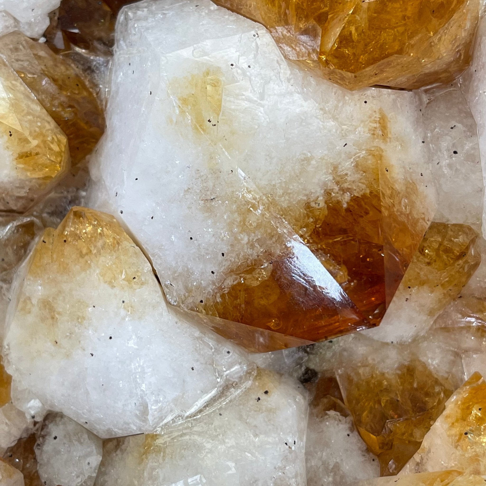 Brazilian Citrine Crystal Cluster, metal base, 21.8 lbs & 13" Tall Model #5496-0049 by Brazil Gems - Brazil GemsBrazil GemsBrazilian Citrine Crystal Cluster, metal base, 21.8 lbs & 13" Tall Model #5496-0049 by Brazil GemsClusters on Fixed Bases5496-0049