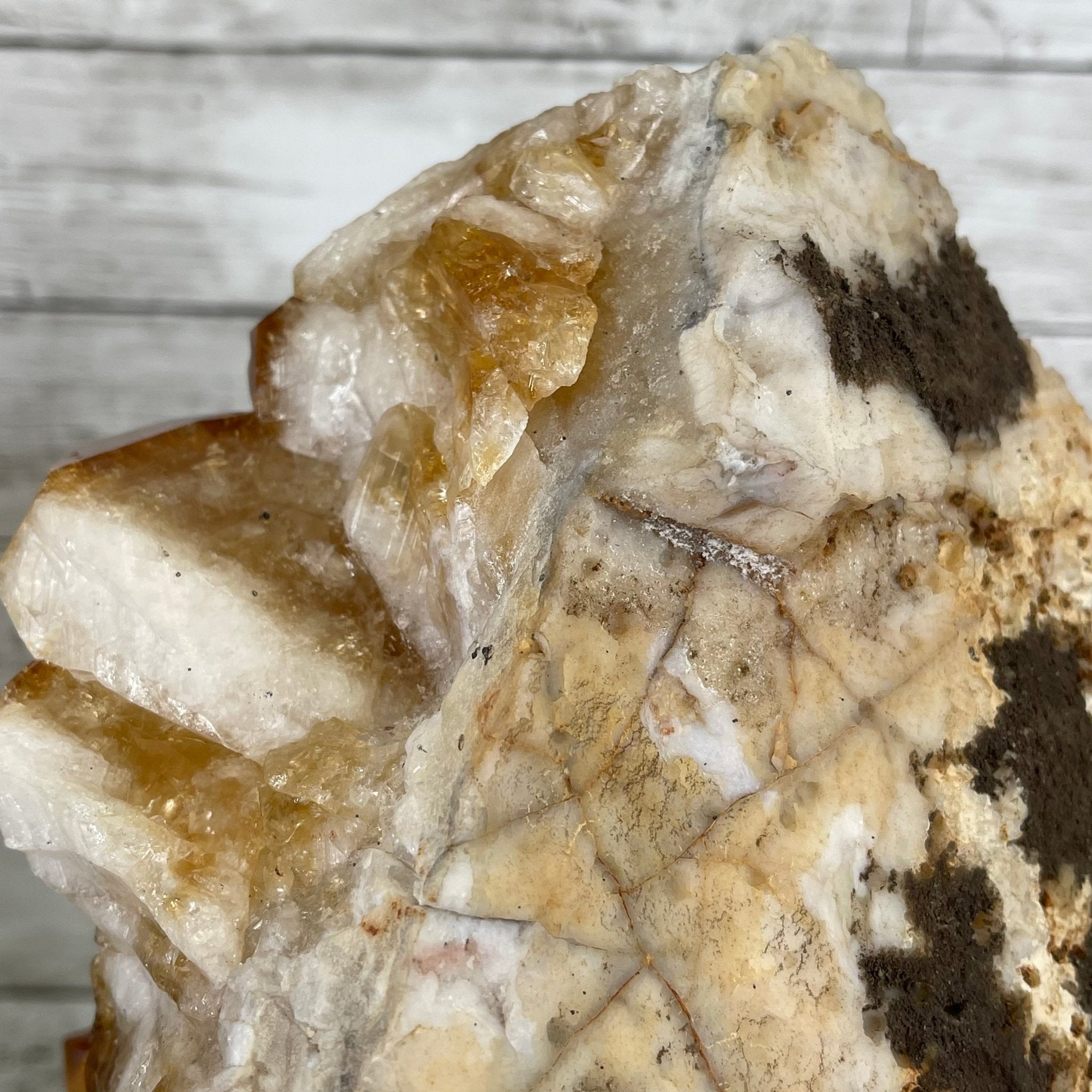 Brazilian Citrine Crystal Cluster, metal base, 26.2 lbs & 16.5" Tall Model #5496-0050 by Brazil Gems - Brazil GemsBrazil GemsBrazilian Citrine Crystal Cluster, metal base, 26.2 lbs & 16.5" Tall Model #5496-0050 by Brazil GemsClusters on Fixed Bases5496-0050