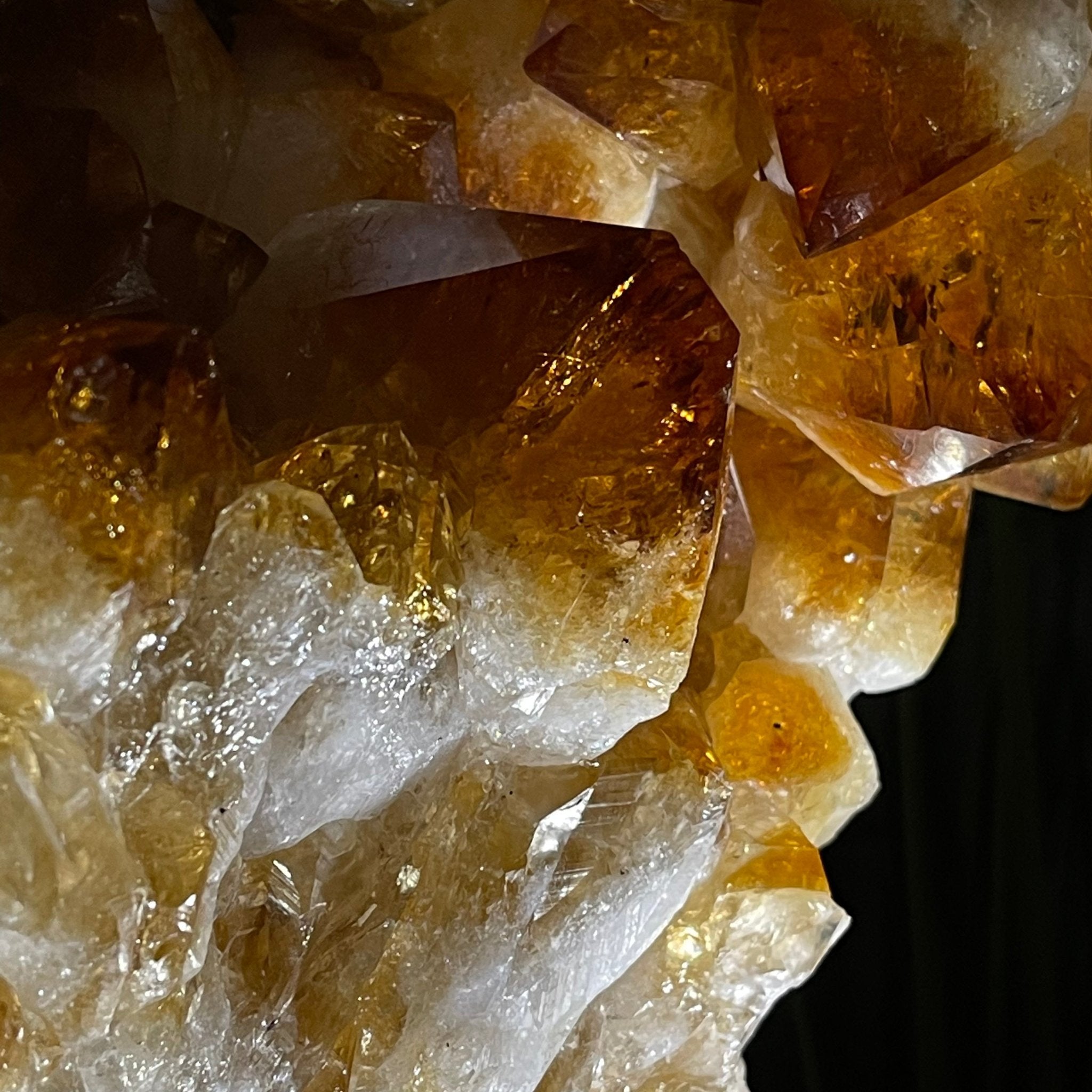 Brazilian Citrine Crystal Cluster, metal base, 26.2 lbs & 16.5" Tall Model #5496-0050 by Brazil Gems - Brazil GemsBrazil GemsBrazilian Citrine Crystal Cluster, metal base, 26.2 lbs & 16.5" Tall Model #5496-0050 by Brazil GemsClusters on Fixed Bases5496-0050