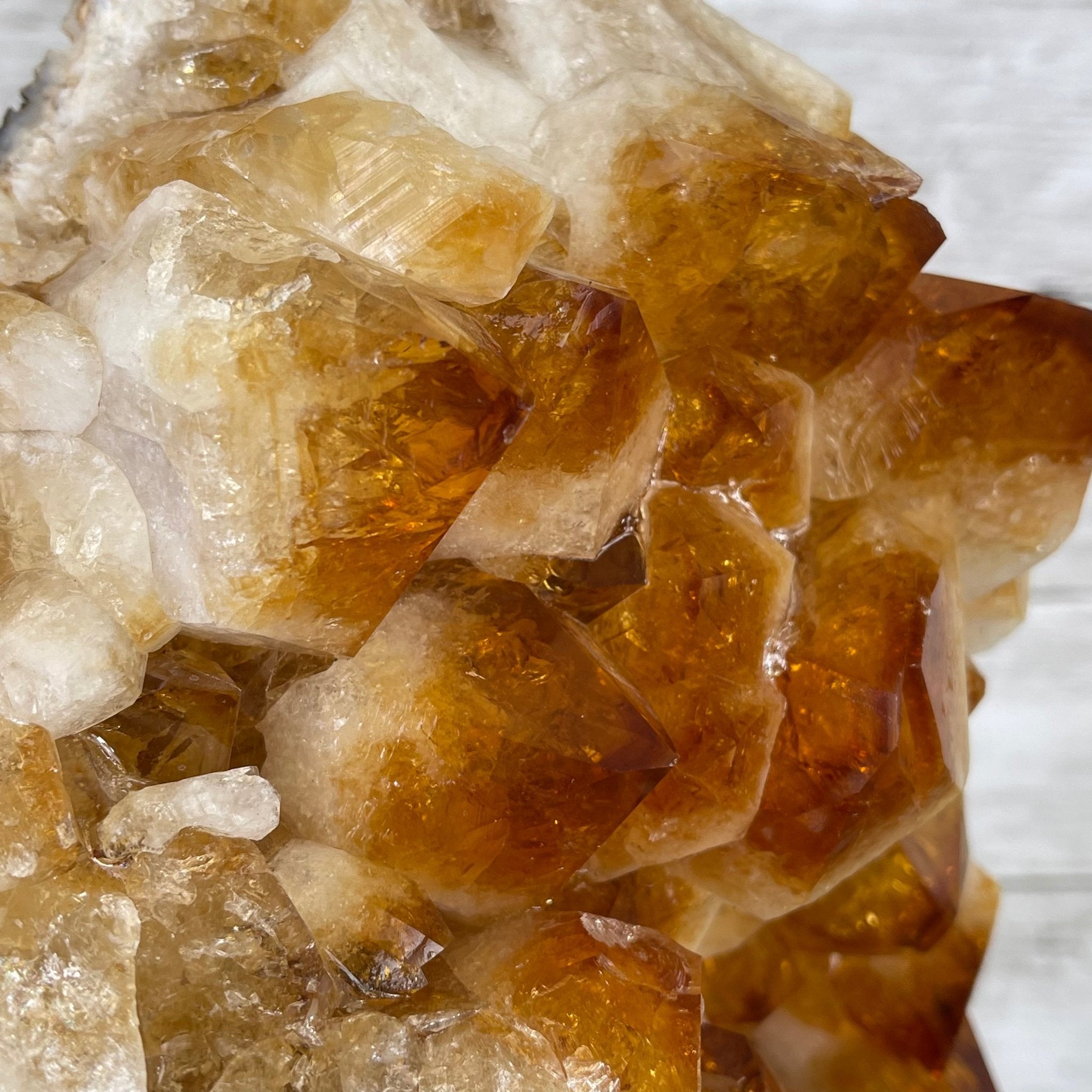 Brazilian Citrine Crystal Cluster, metal base, 26.2 lbs & 16.5" Tall Model #5496-0050 by Brazil Gems - Brazil GemsBrazil GemsBrazilian Citrine Crystal Cluster, metal base, 26.2 lbs & 16.5" Tall Model #5496-0050 by Brazil GemsClusters on Fixed Bases5496-0050