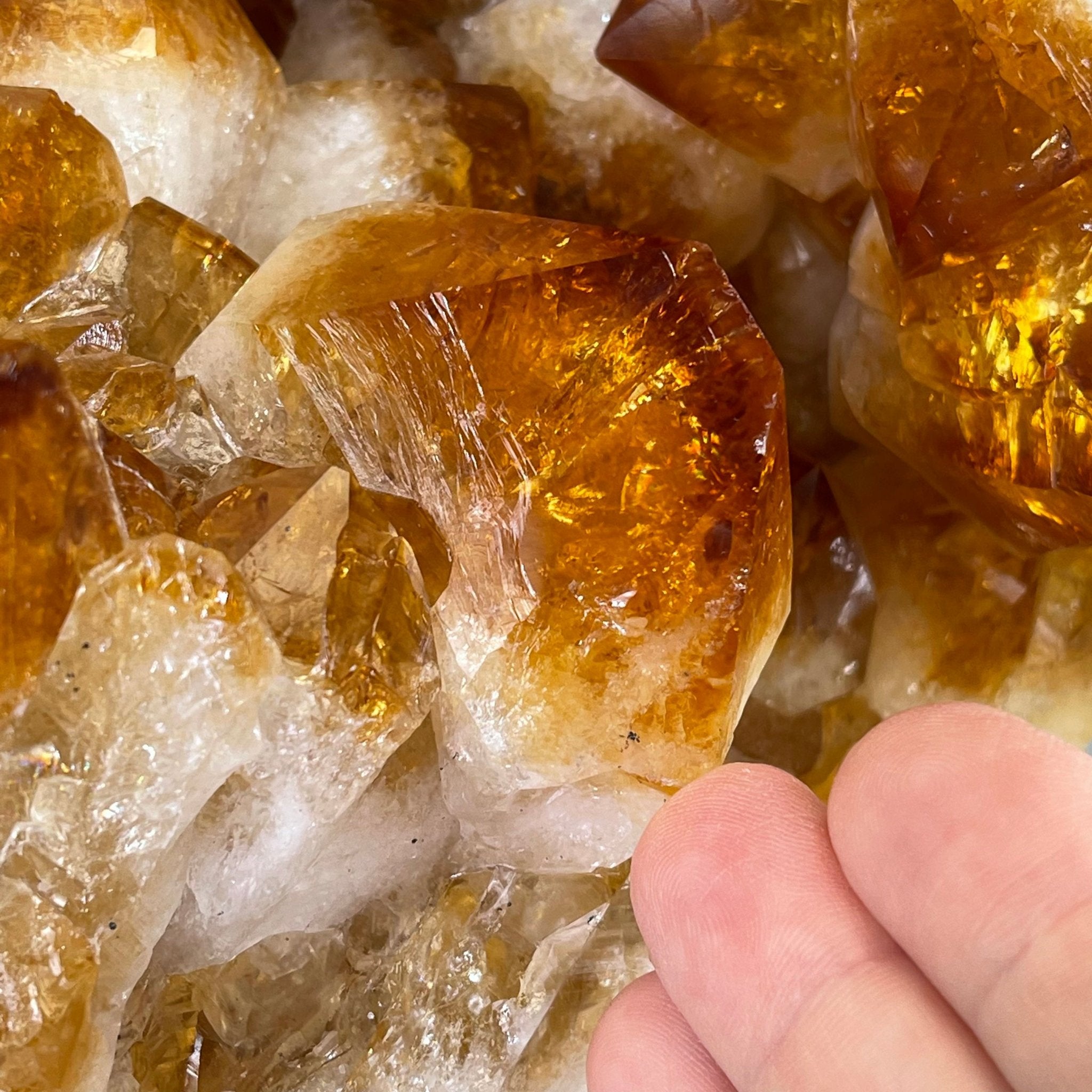 Brazilian Citrine Crystal Cluster, metal base, 26.2 lbs & 16.5" Tall Model #5496-0050 by Brazil Gems - Brazil GemsBrazil GemsBrazilian Citrine Crystal Cluster, metal base, 26.2 lbs & 16.5" Tall Model #5496-0050 by Brazil GemsClusters on Fixed Bases5496-0050