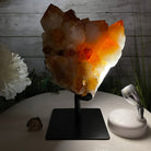 Brazilian Citrine Crystal Cluster, metal base, 7.3 lbs & 9.25" Tall Model #5496-0014 by Brazil Gems - Brazil GemsBrazil GemsBrazilian Citrine Crystal Cluster, metal base, 7.3 lbs & 9.25" Tall Model #5496-0014 by Brazil GemsClusters on Fixed Bases5496-0014