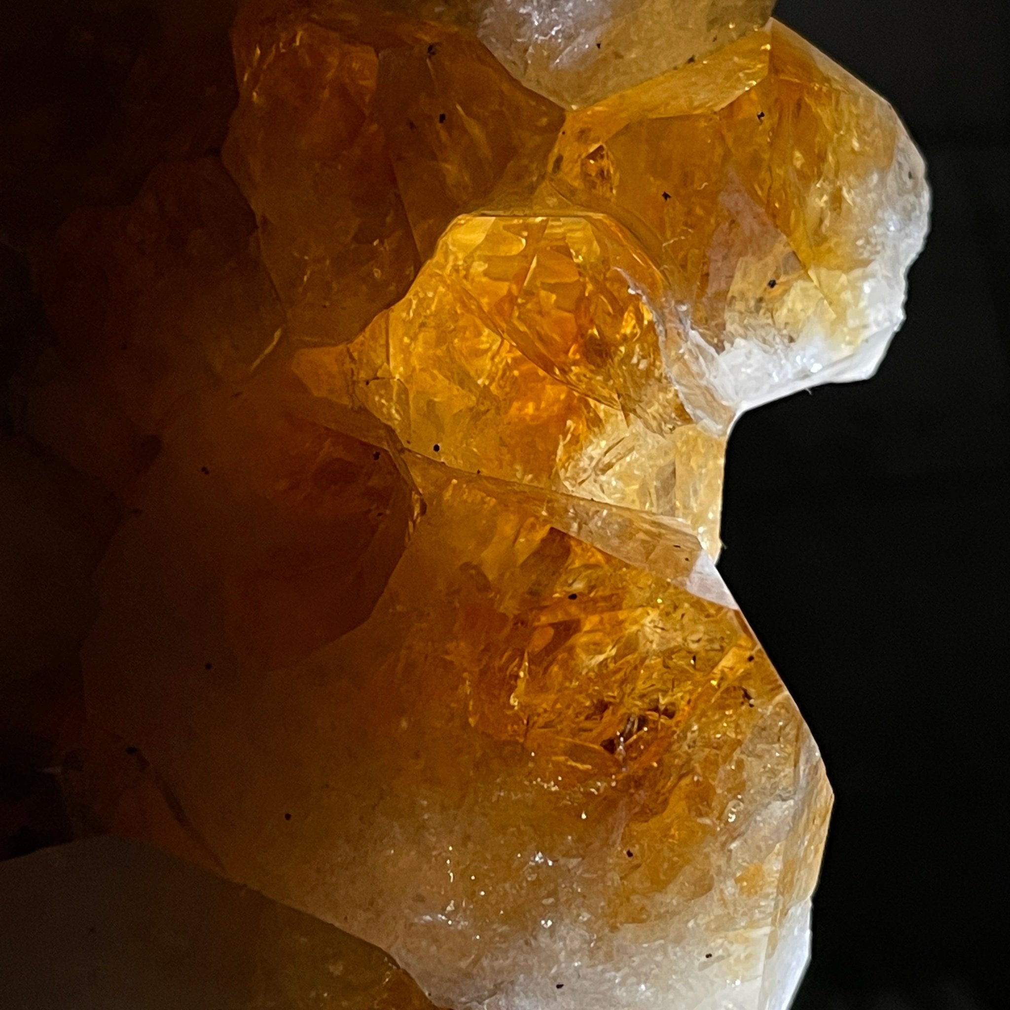 Brazilian Citrine Crystal Cluster, metal base, 9.3 lbs & 10.5" Tall Model #5496-0022 by Brazil Gems - Brazil GemsBrazil GemsBrazilian Citrine Crystal Cluster, metal base, 9.3 lbs & 10.5" Tall Model #5496-0022 by Brazil GemsClusters on Fixed Bases5496-0022