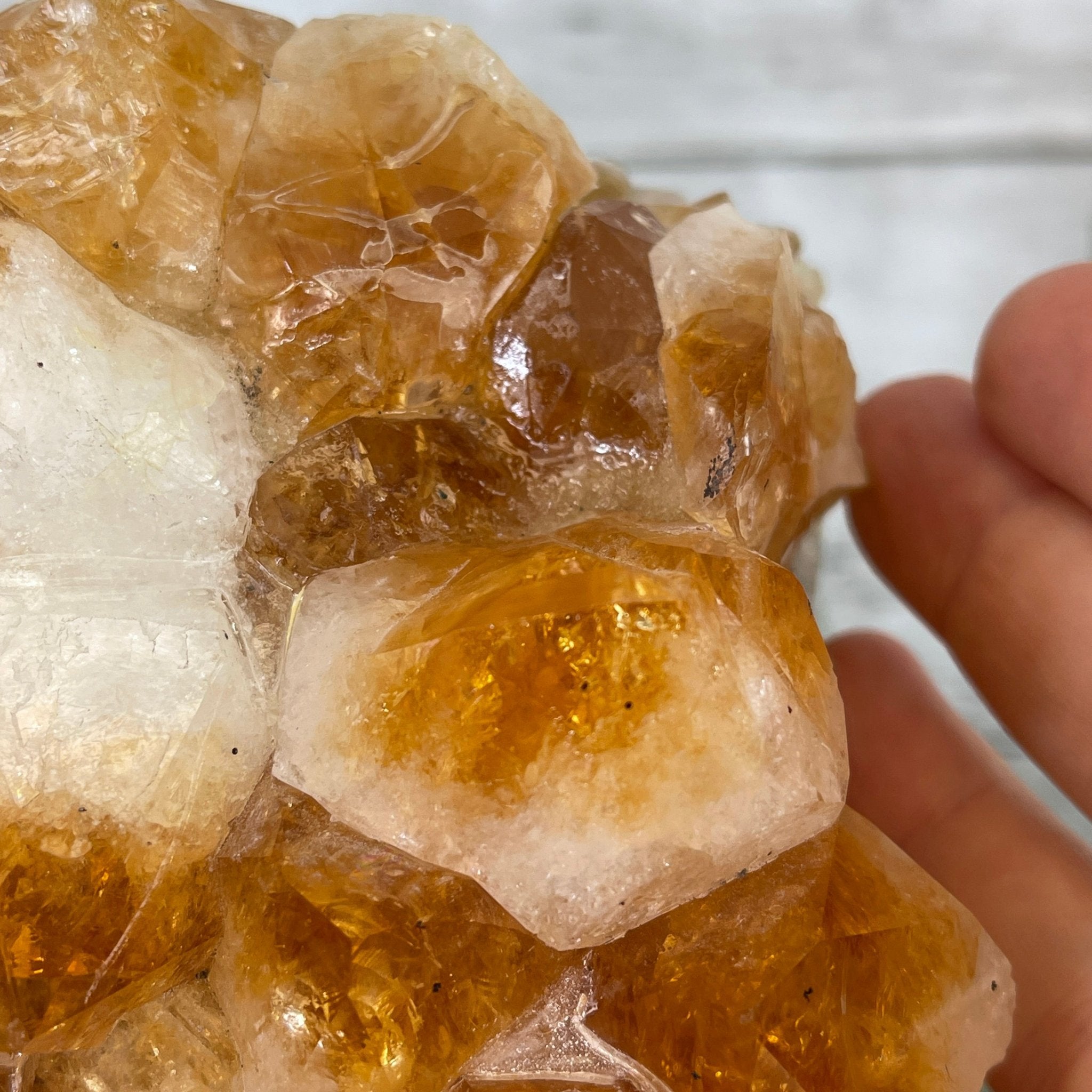 Brazilian Citrine Crystal Cluster, metal base, 9.3 lbs & 10.5" Tall Model #5496-0022 by Brazil Gems - Brazil GemsBrazil GemsBrazilian Citrine Crystal Cluster, metal base, 9.3 lbs & 10.5" Tall Model #5496-0022 by Brazil GemsClusters on Fixed Bases5496-0022