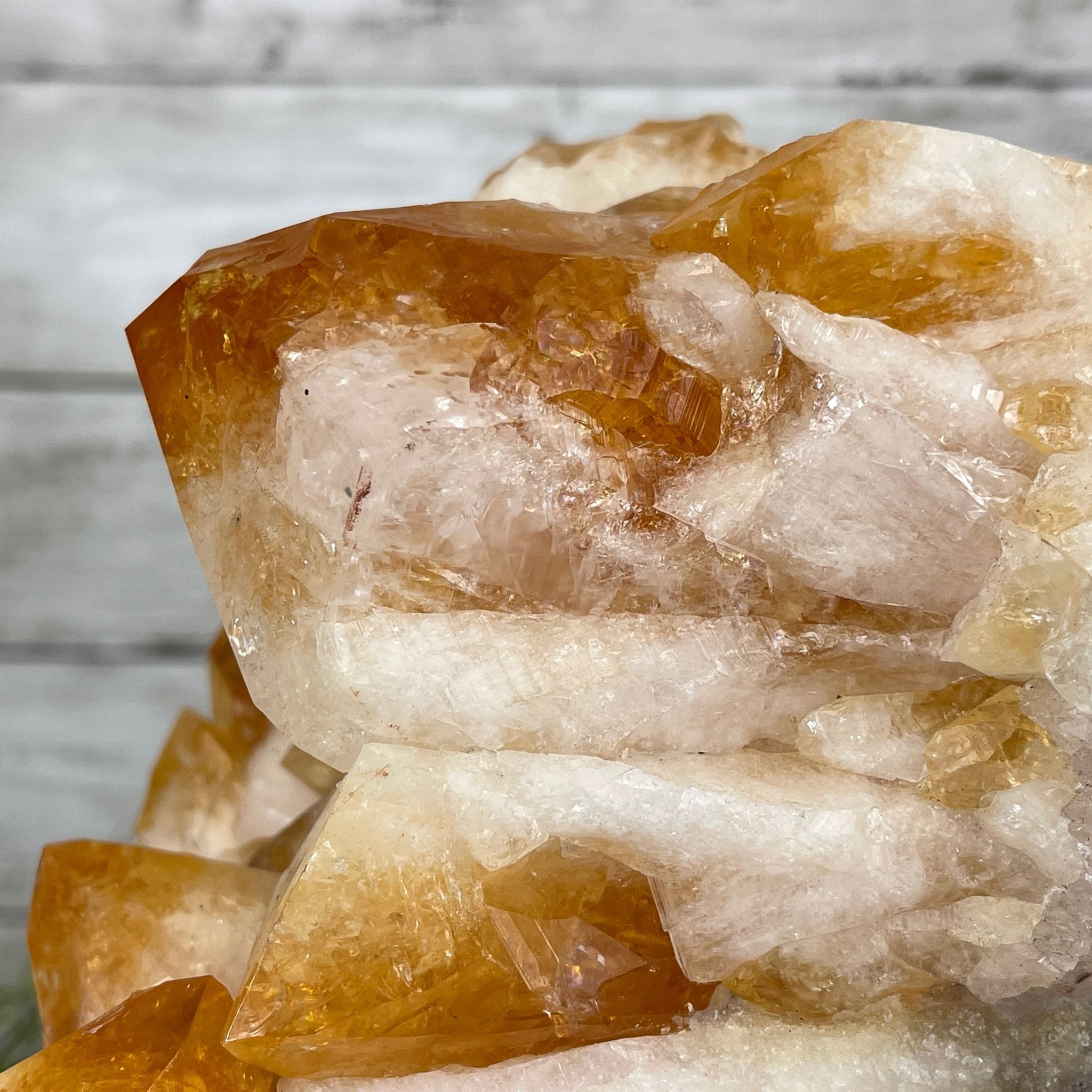 Brazilian Citrine Crystal Cluster, metal base, 9.5 lbs & 10" Tall Model #5496-0023 by Brazil Gems - Brazil GemsBrazil GemsBrazilian Citrine Crystal Cluster, metal base, 9.5 lbs & 10" Tall Model #5496-0023 by Brazil GemsClusters on Fixed Bases5496-0023