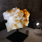 Brazilian Citrine Crystal Cluster, metal base, 9.9 lbs & 8" Tall Model #5496-0027 by Brazil Gems - Brazil GemsBrazil GemsBrazilian Citrine Crystal Cluster, metal base, 9.9 lbs & 8" Tall Model #5496-0027 by Brazil GemsClusters on Fixed Bases5496-0027