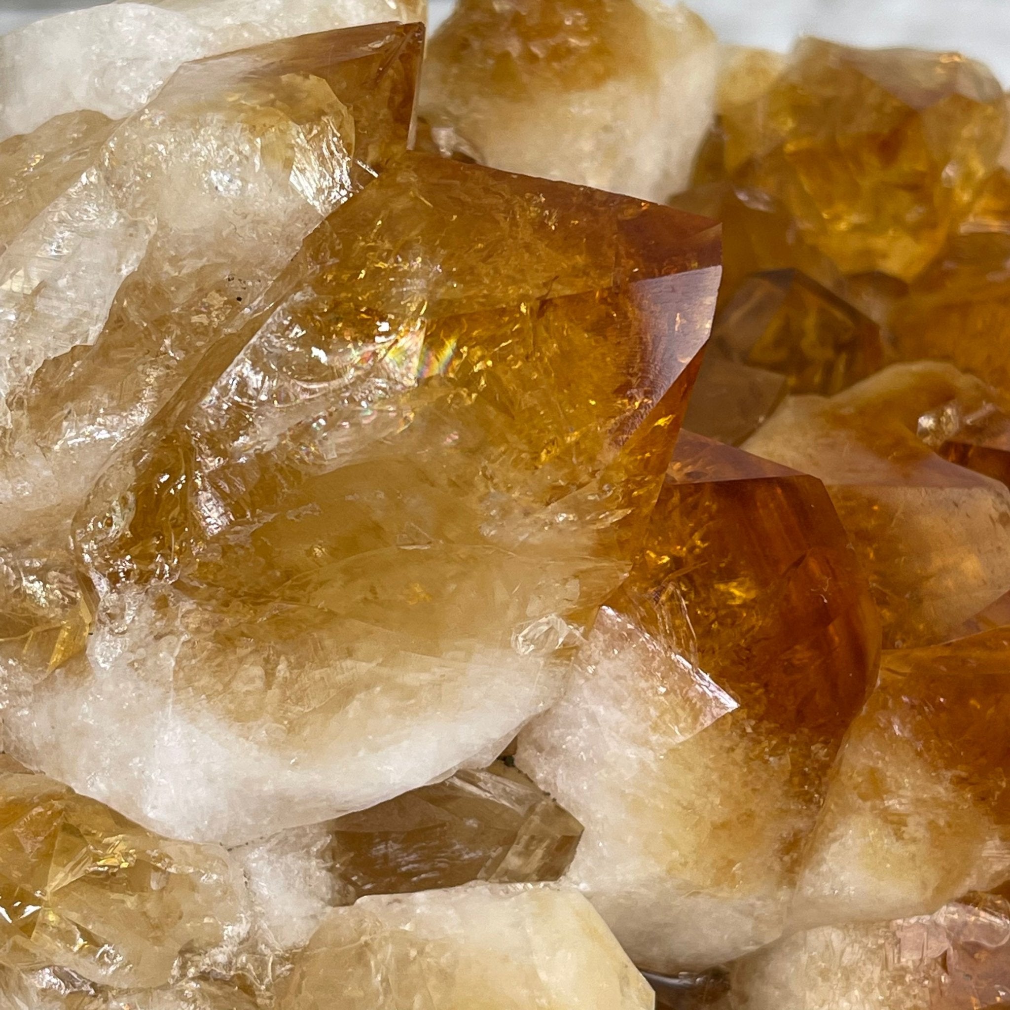 Brazilian Citrine Crystal Cluster, metal base, 9.9 lbs & 8" Tall Model #5496-0027 by Brazil Gems - Brazil GemsBrazil GemsBrazilian Citrine Crystal Cluster, metal base, 9.9 lbs & 8" Tall Model #5496-0027 by Brazil GemsClusters on Fixed Bases5496-0027
