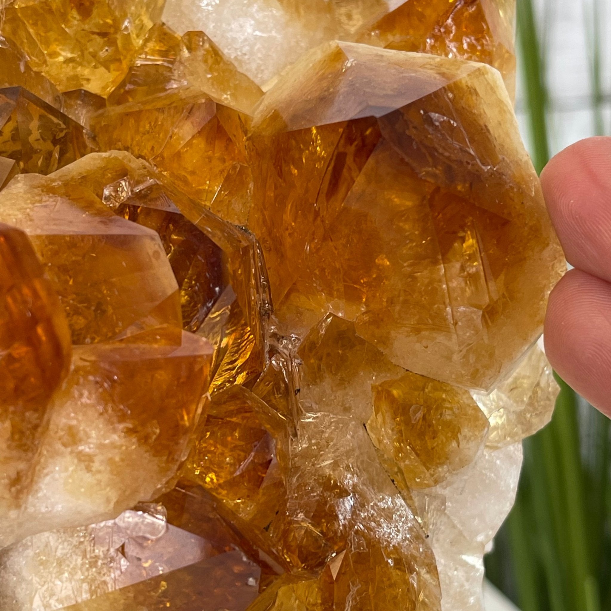 Brazilian Citrine Crystal Cluster, metal base, 9.9 lbs & 8" Tall Model #5496-0027 by Brazil Gems - Brazil GemsBrazil GemsBrazilian Citrine Crystal Cluster, metal base, 9.9 lbs & 8" Tall Model #5496-0027 by Brazil GemsClusters on Fixed Bases5496-0027