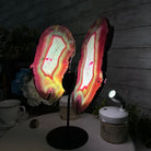 Brazilian Pink Agate "Butterfly Wings", Dyed Pink, 12.8" Tall #5050PA-069 by Brazil Gems - Brazil GemsBrazil GemsBrazilian Pink Agate "Butterfly Wings", Dyed Pink, 12.8" Tall #5050PA-069 by Brazil GemsAgate Butterfly Wings5050PA-069