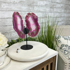 Brazilian Pink Agate "Butterfly Wings", Dyed Pink, 12.8" Tall #5050PA-069 by Brazil Gems - Brazil GemsBrazil GemsBrazilian Pink Agate "Butterfly Wings", Dyed Pink, 12.8" Tall #5050PA-069 by Brazil GemsAgate Butterfly Wings5050PA-069