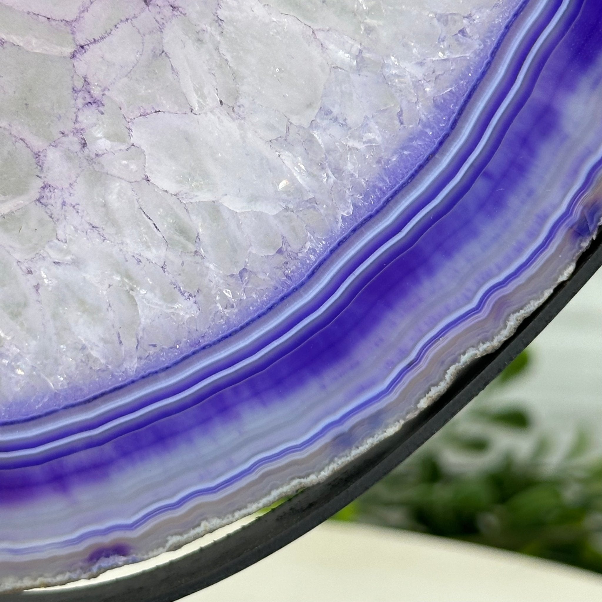 Brazilian Purple Agate Slice on Metal Base, 11.7" Tall #5065PU-047 - Brazil GemsBrazil GemsBrazilian Purple Agate Slice on Metal Base, 11.7" Tall #5065PU-047Slices on Fixed Bases5065PU-047