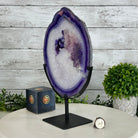 Brazilian Purple Agate Slice on Metal Base, 11.7" Tall #5065PU-047 - Brazil GemsBrazil GemsBrazilian Purple Agate Slice on Metal Base, 11.7" Tall #5065PU-047Slices on Fixed Bases5065PU-047