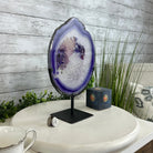 Brazilian Purple Agate Slice on Metal Base, 11.7" Tall #5065PU-047 - Brazil GemsBrazil GemsBrazilian Purple Agate Slice on Metal Base, 11.7" Tall #5065PU-047Slices on Fixed Bases5065PU-047