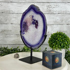 Brazilian Purple Agate Slice on Metal Base, 11.7" Tall #5065PU-047 - Brazil GemsBrazil GemsBrazilian Purple Agate Slice on Metal Base, 11.7" Tall #5065PU-047Slices on Fixed Bases5065PU-047