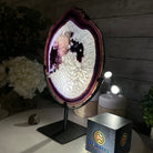 Brazilian Purple Agate Slice on Metal Base, 11.7" Tall #5065PU-047 - Brazil GemsBrazil GemsBrazilian Purple Agate Slice on Metal Base, 11.7" Tall #5065PU-047Slices on Fixed Bases5065PU-047